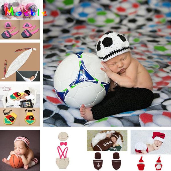 

moeble crochet baby football hat shorts set newborn p costume infant boy clothing knitted pgraphy props surprise price, Yellow