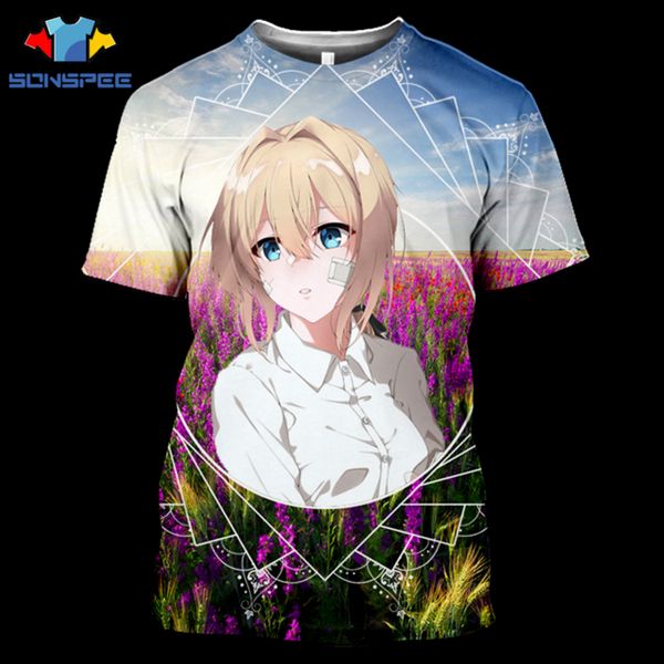 

manga violet evergarden ladies cosplay street 3d print shirts hippie kawaii harajuku men clothing