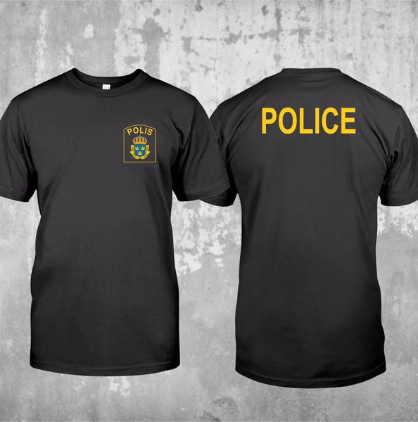 

2019 fashion new scandinavia sweden polis svensk swedish polisen politi police logo t-shirttee shirt