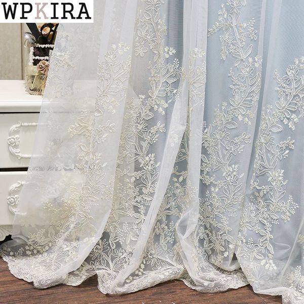 

curtain & drapes luxury yarn embroidered screens princess tulle curtains for bedroom romantic sheer children room window decoration x-m201&4