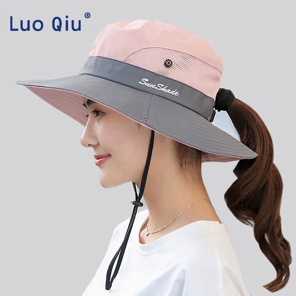 

wide brim hats summer mesh sun for women breathable sunhat outdoor uv protection men bucket sport fishing unisex, Blue;gray