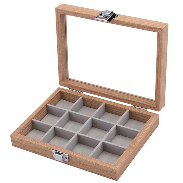 

12 grid jewelry storage box counter ring necklace jewelry display box display storage, Pink;blue