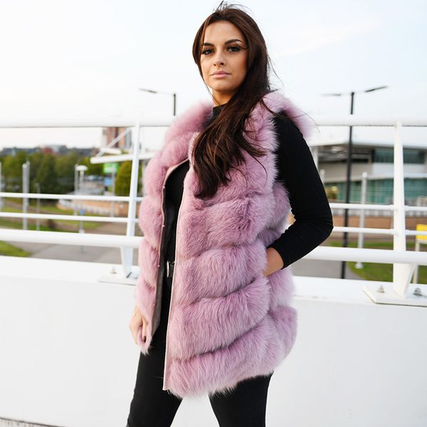 

cx-g-b-04n genuine fur coat vests women real fur vest ~ drop shipping, Black;white