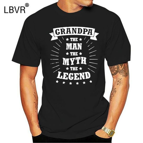 

100% cotton cool o neck t shirt grandpa the man the legend father's day gift t shirt grandfather comical shirt men's