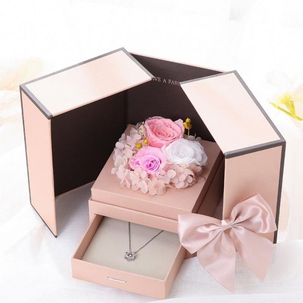 

eternal rose gift rose double box princess bear sweetheart ecuador valentine's day bear with door box gift necklace kwrdl