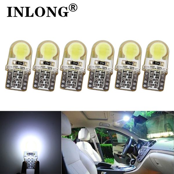 

inlong 10pcs led w5w t10 194 168 w5w led parking bulb auto wedge clearance lamp silica bright blue light license plate bulbs