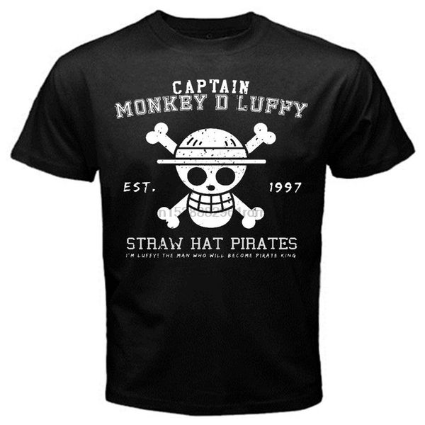 

fashion funny tees one piece 1 captain monkey d luffy anime t-shirt black basic tee