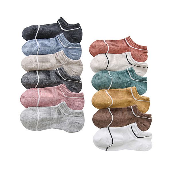 

socks & hosiery multicolor women patchwork color stripe cotton women's boat breathable sports casual ankle invisible, Black;white