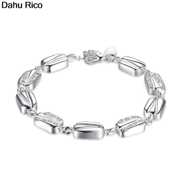 

link, chain armbanden bracelet bangles women feminina zircon de piedras correntes chains transparent silver color esteti dahu rico bracelets, Black