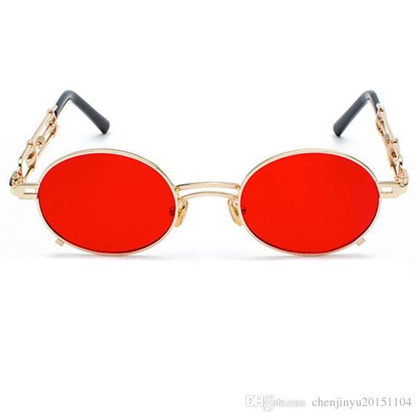 

aloz micc 2018 steampunk round sunglasses women men brand designer vintage metal frame glasses for women oculos a513, White;black