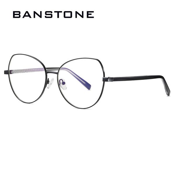 

sunglasses banstone cat eye women men glasses retro classic anti blue light for ladies fashion computer eyewear myopia spectacles, White;black