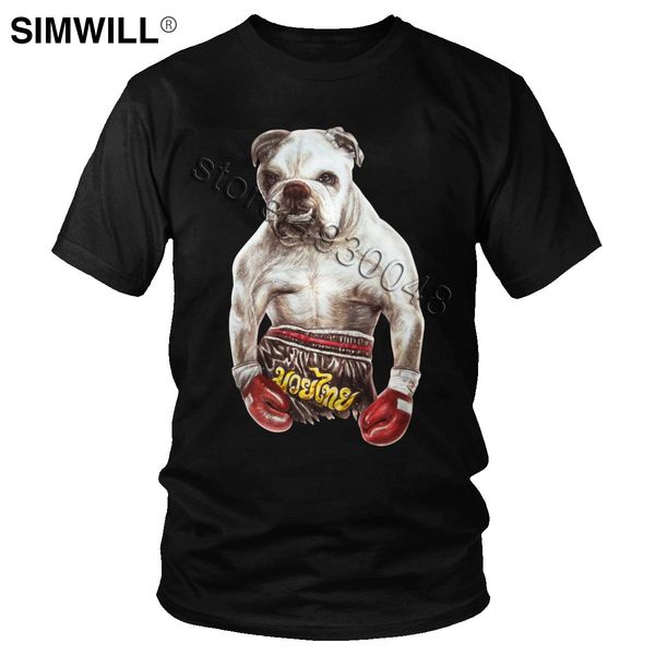 

funny boxer dog t shirt men summer cotton boxing bulldog tshirt round collar short sleeved tee humor pet t-shirt gift
