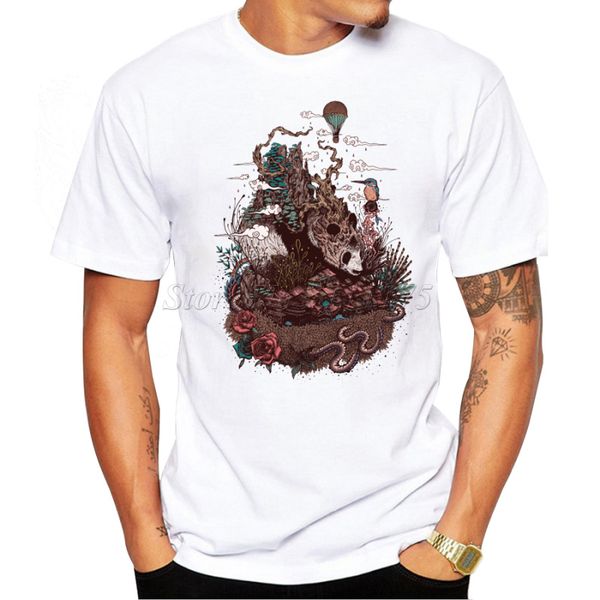

2019 new creative land of the sleeping giant printed men's t shirt cool casual tee