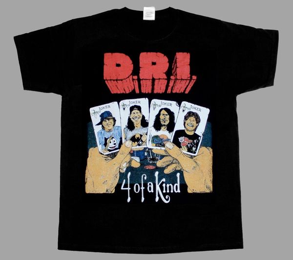 

d.r.i. four of a kind dirty rotten new short long sleeve black t-shirt funny clothing casual short sleeve t shirt