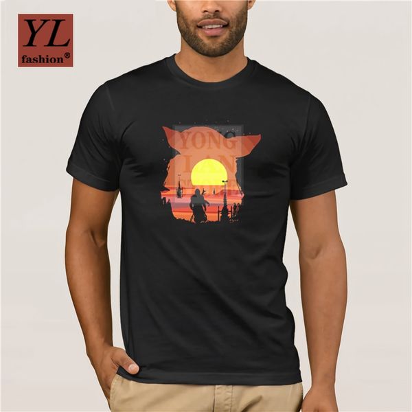 

мужчины печать с коротким рукавом тенниска тенденция sunset on my way печать повседневный 100% хлопок футболка популярные