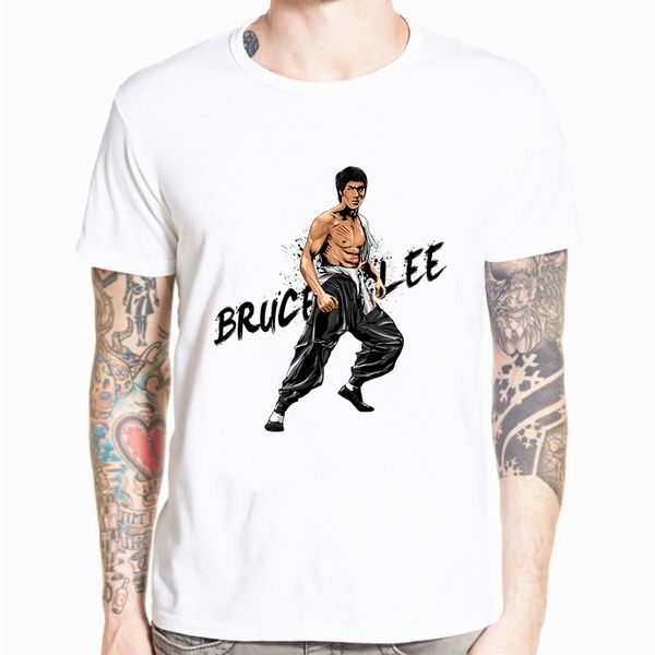 

брюс ли dj men t-shirt t фильм поклонники кунг-фу летняя мода письмо printed hip hop футболка пользовательские тис streetwear s-5xl