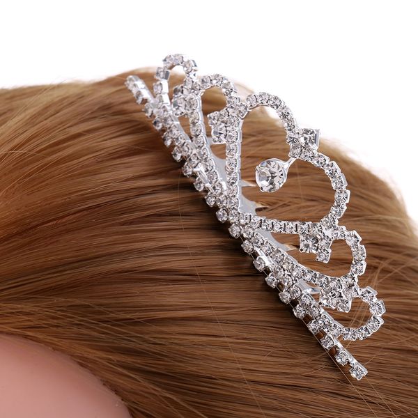 

мода rhinestone teardrop сердце принцессы корона тиара свадьба серебряные украшения, Silver