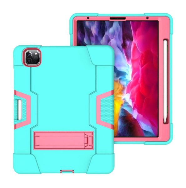 

b type pc silicone heavy duty shockproof kickstand hybrid robot case cover for ipad 10.2 2019 pro 10.5 for ipad pro 11 2018 2020 20pcs/lot
