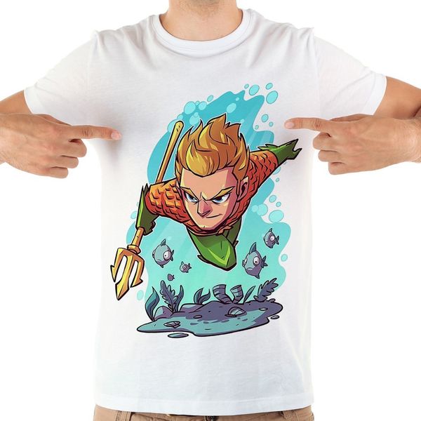 

аниме аквамэн забавной мультфильма тенниска мужчина лето новой белая случайные короткий рукав ьотта прохладная тенниска