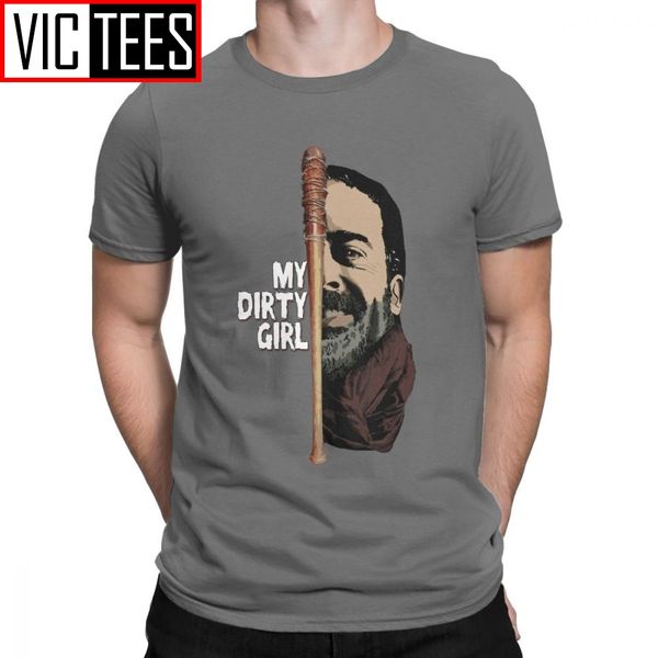 

men t shirts look at my dirty girl the walking dead t-shirt novelty tee shirt round collar clothes purified cotton