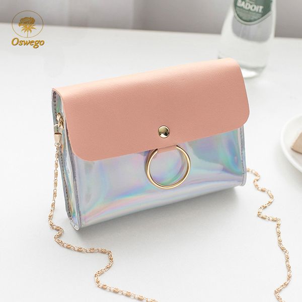 

oswego crossbody bags for women 2019 new fashion laser bag korean style shoulder bag messenger pvc waterproof beach bag