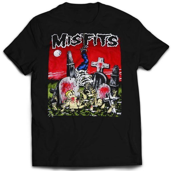 

мужчины футболка винтажный стиль misfits могильник t-shirt женщины тенниска