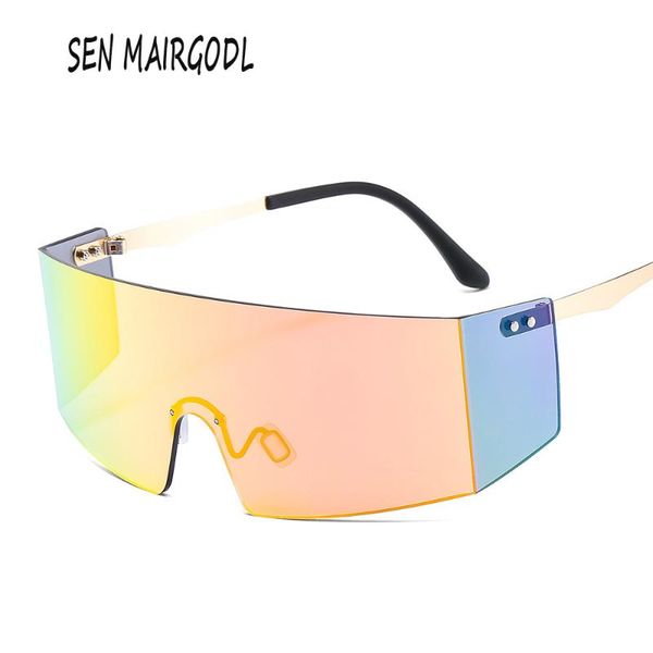 

sunglasses large square one piece women men 2021 design gradient classic fashion ocean glasses gafas sol, White;black