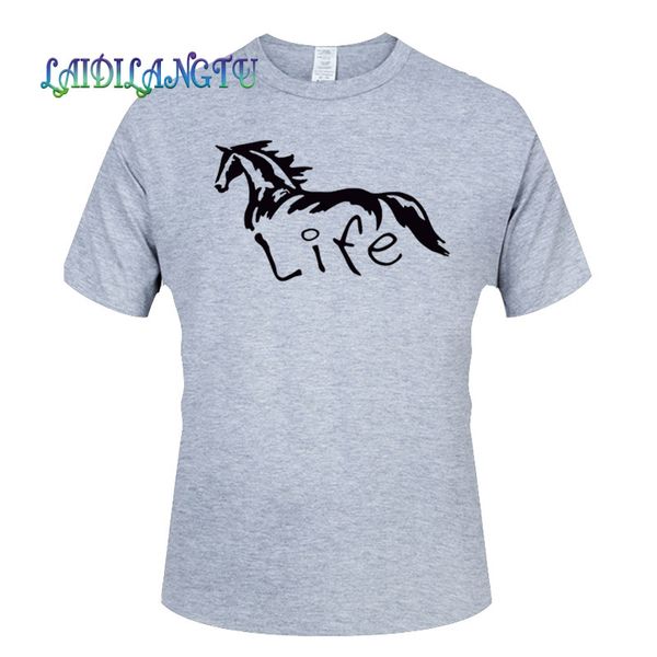 

mens t shirts fashion horse life short sleeve t shirt men cotton o-neck t shirt summer clothing casual t-shirt