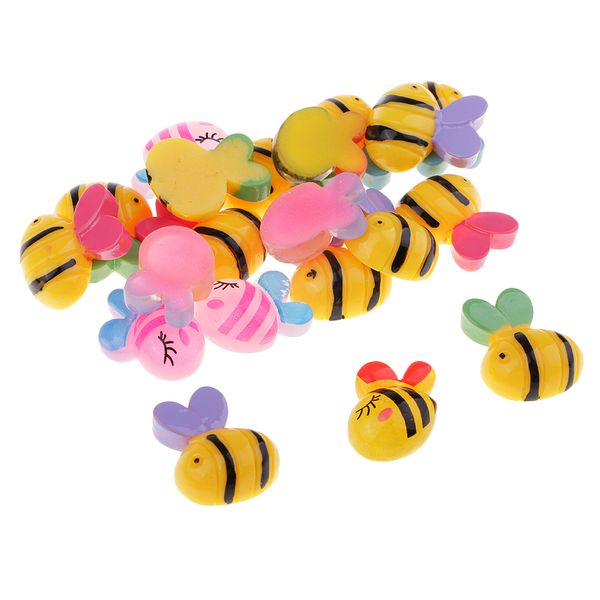 

20 pieces scrapbook for embellishment flatback resin assorted bee diy card decoration case phone craft making gwrpe