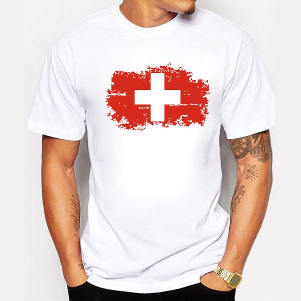 

sdyet.sty men t-shirt fashion nostalgic switzerland national flag t shirts short sleeve hipster tee