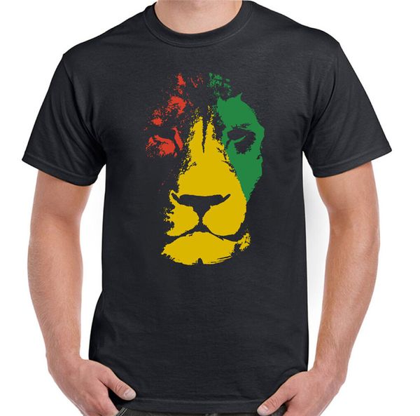 

jamaica lion mens reggae t-shirt jamaican flag rastafarian rasta graphic tee tshirt