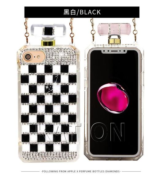 

luxury lanyard chain 3d diamond stone case for lg stylo 4 k10 2018/k30 q7 aristo2 lv3/ms210 lv5/ms250 perfume bottle case
