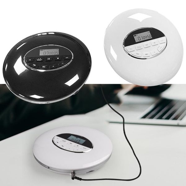 

usb aux battery powered portable cd player car multifunctional compact small round 3.5mm jack anti skip with lcd display music