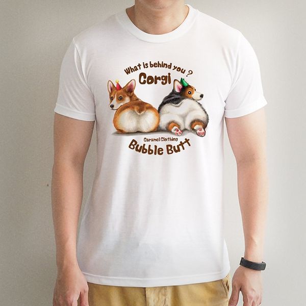 

2019 new summer slim tee shirt corgi short sleeves crew neck comfy t-shirt