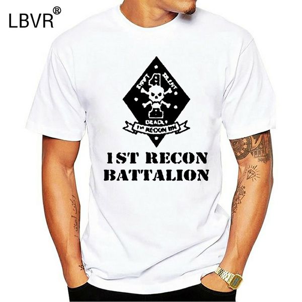 

printing casual t shirt men's tees 1st recon battalion full color veteran t-shirt