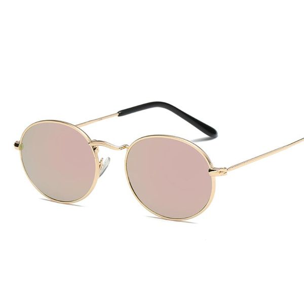 

samjune pink round sunglasses women men female brand metal frames mirror lenses sun glasses for women retro male de sol, White;black