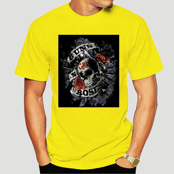 

guns n roses skull and pistols slash rock licensed tee t shirt men printed t shirt boys tee shirt cotton tee-2334d
