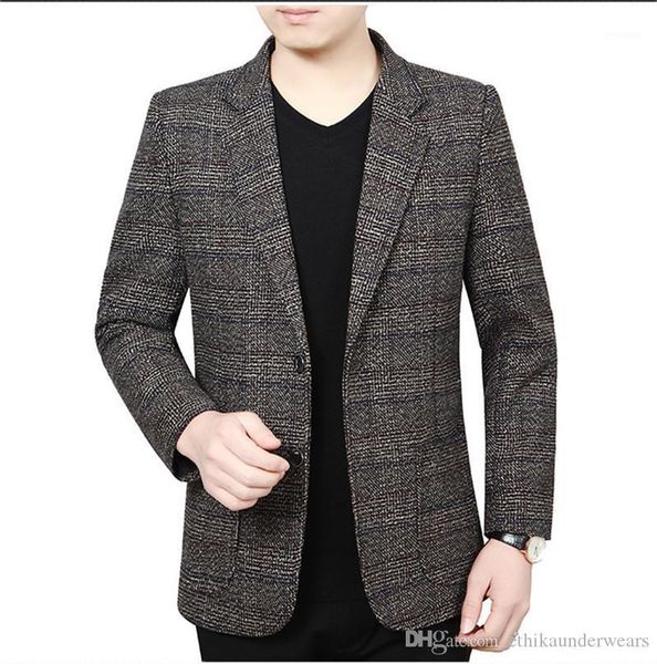 

mens blazers fashion designer outerwear with single button male panelled lapel neck slim jackets spring autumn plaid, White;black