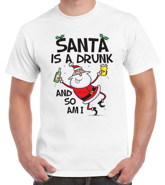 

santa is a drunk and so am i funny christmas men t-shirt(1
