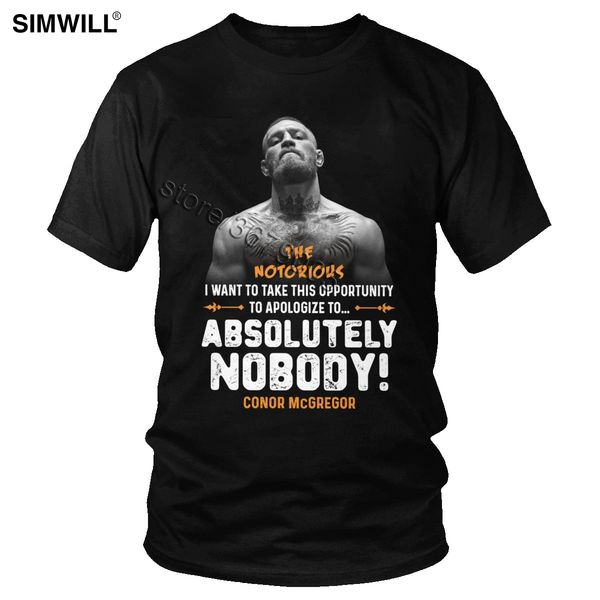 

vintage conor mcgregor t shirt men the notorious tee fashion mma apologize to nobody t-shirt short sleeved cotton tshirt gift