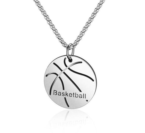 

chains european and american fashion basketball necklace tide male student street ball sports pendant, Silver