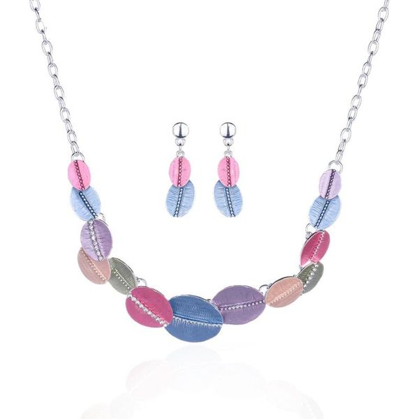 

chains 2021 vintage female necklaces sets for women leaf necklace charming alloy chokers girls pendant gift, Silver