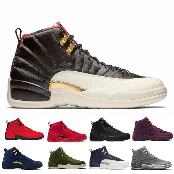 

gym red 12 12s style basketball shoes mens ovo white game royal red dark grey fashion designer sport sneaker trainers 7-12