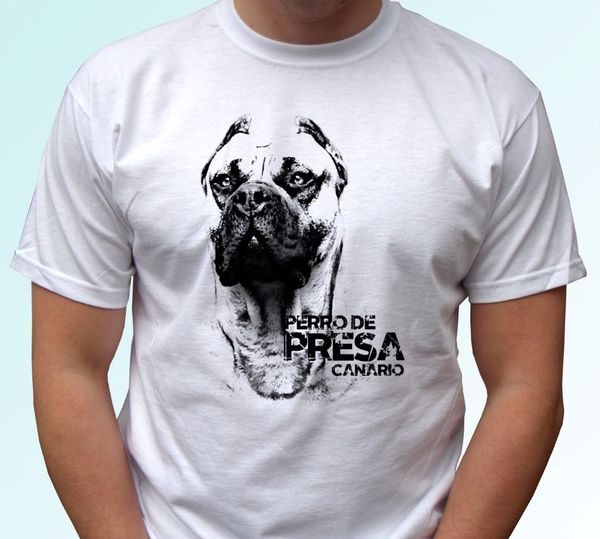 

2019 fashion tee 100% cotton shirt perro de presa canario head dog graphic cotton short sleeve printed t shirt