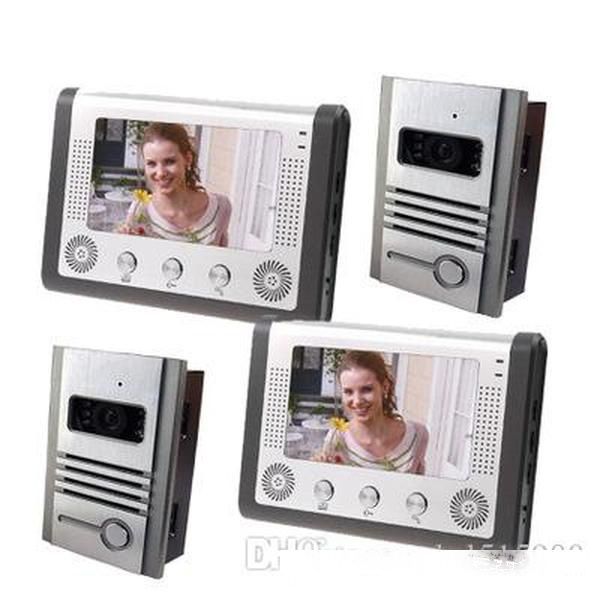 

7 inch hd night vision infrared monitoring doorbell outdoor unit building intercom system embedded double bottom installation two pair two