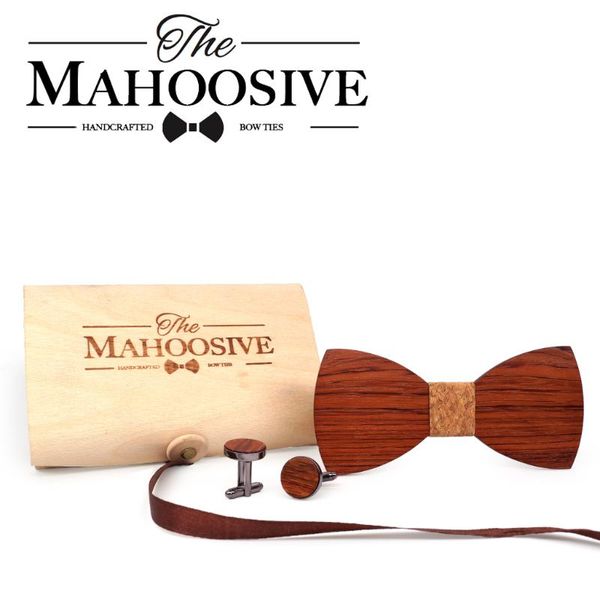 

mahoosive solid wooden men bow tie set cufflinks gravata shirt ties for men corbata cravate pour homme bowtie necktie set, Blue;purple