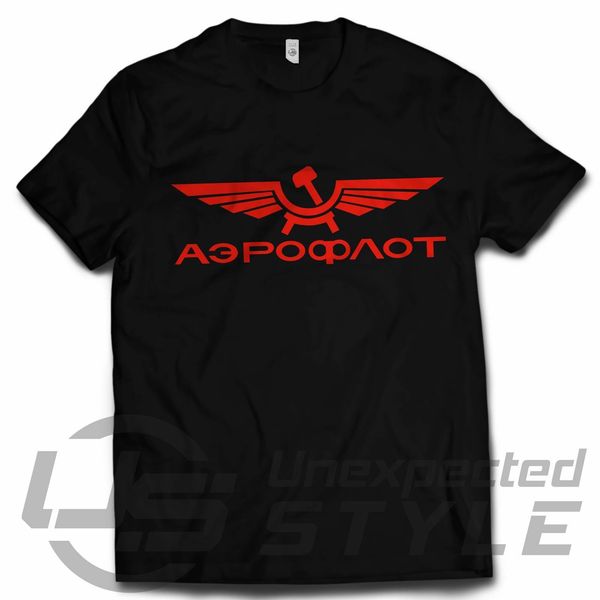

aeroflot retro t-shirt russian airlines ussr soviet vintage cool cccp communist 100% cotton fashion t-shirts tee