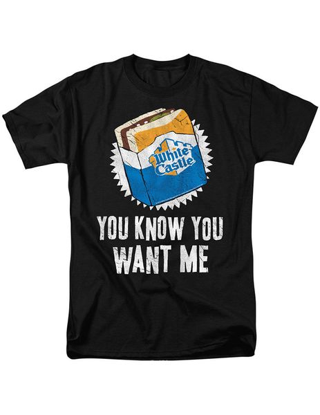 

2019 summer cool tee shirt new nwt white castle you know you want me t-shirt, officially licensed funny t-shirt