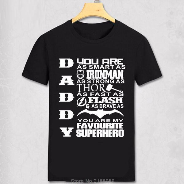 

iron man thor flash batman superman father's day gift shirt funny tees men t-shirt 100% cotton t shirt