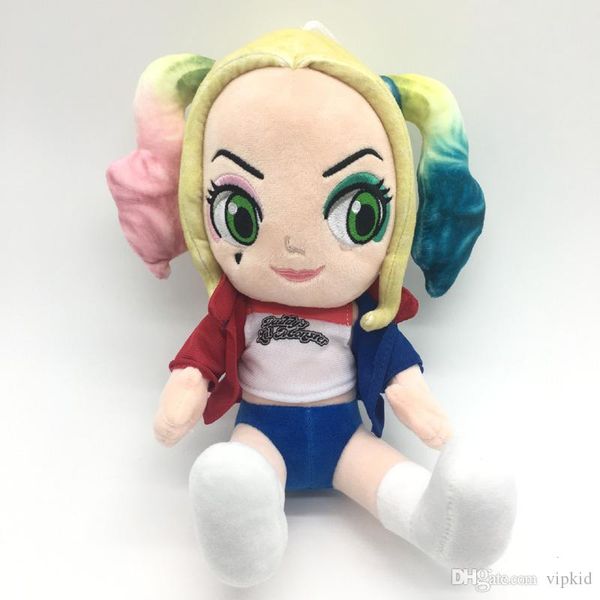 

25cm(9.84inch) movie suicide squad harley quinn stuffed plush toys qposket harley quinn plush doll toys for children gifts for kids b1